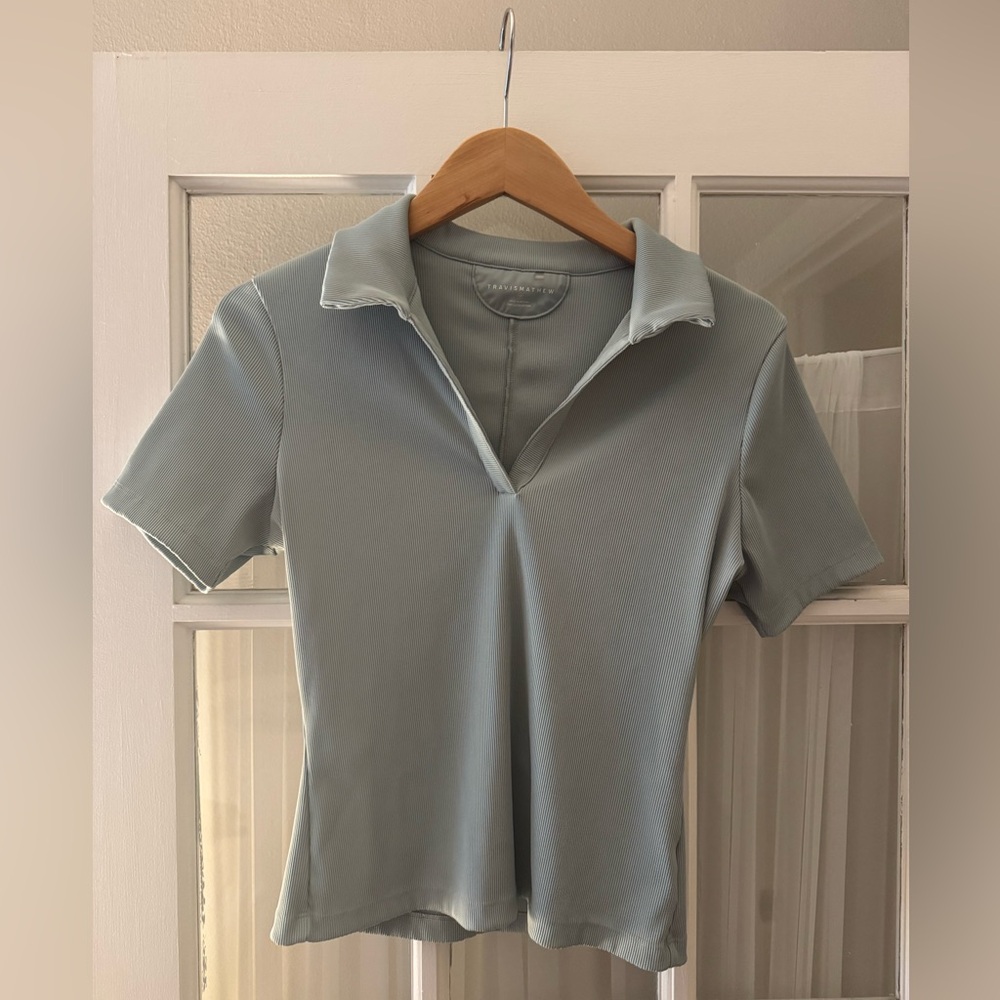 Travis Mathew Women's Sky Blue Short Sleeve Top